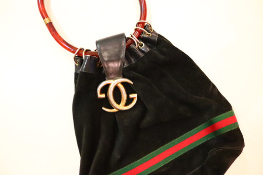 Gucci 1970s Vintage Suede Bag