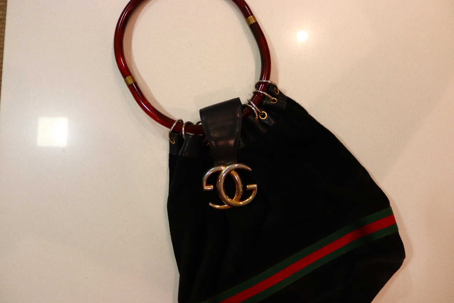 Gucci 1970s Vintage Suede Bag